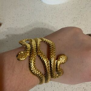 Gold Tone Snake Wrap Bracelet